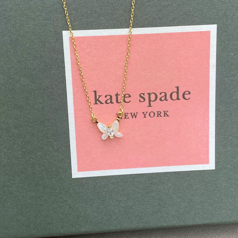 kate spade White Mother of Pearl Butterfly Pendant Necklace